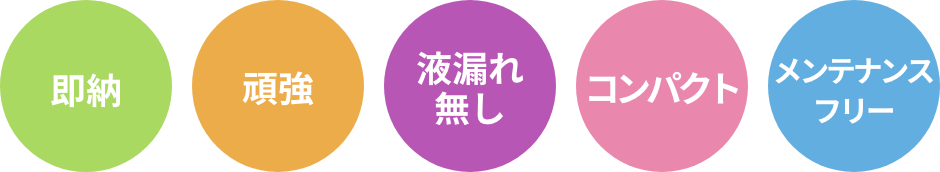 即納・頑強・液漏れ無し・コンパクト・メンテナンスフリー